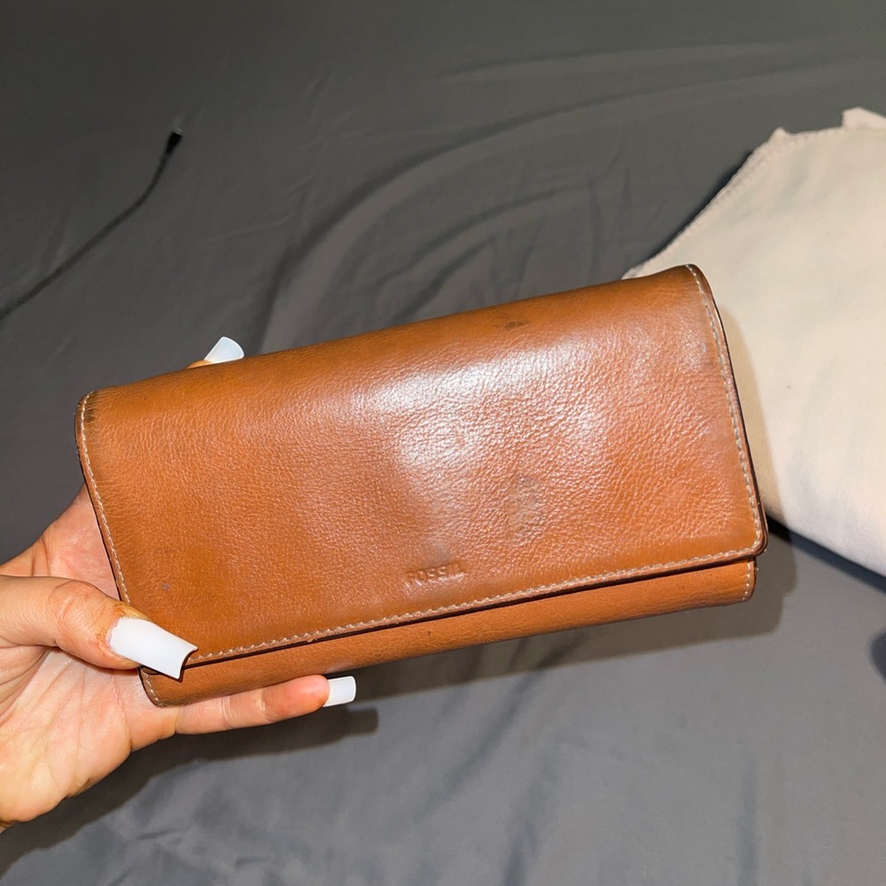 Brown Fossil Wallet Real Leather